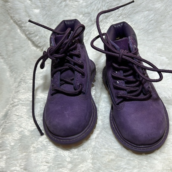 Timberland Toddler Premium Waterproof Boots Purple Size 4 - Picture 3 of 8